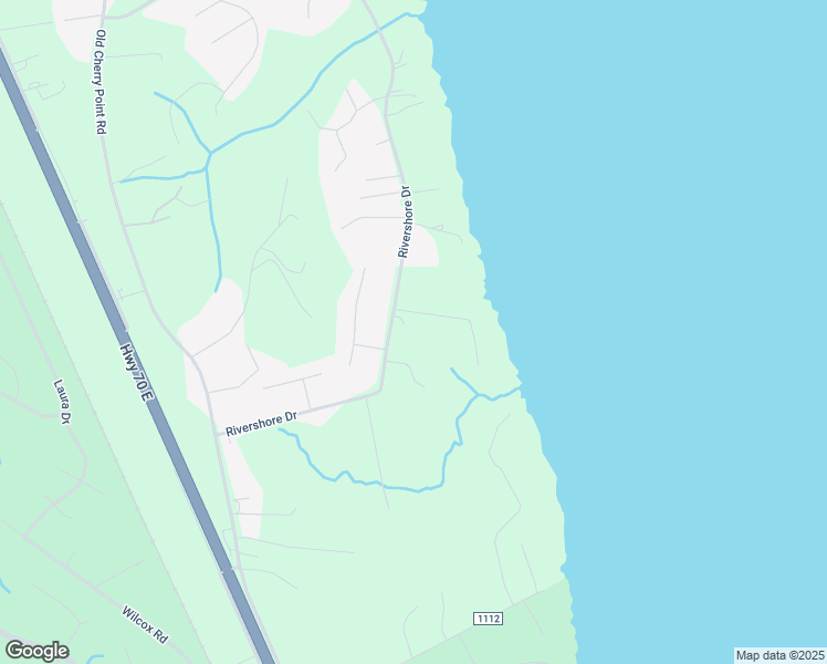 map of restaurants, bars, coffee shops, grocery stores, and more near 108 River Ridge Road in New Bern