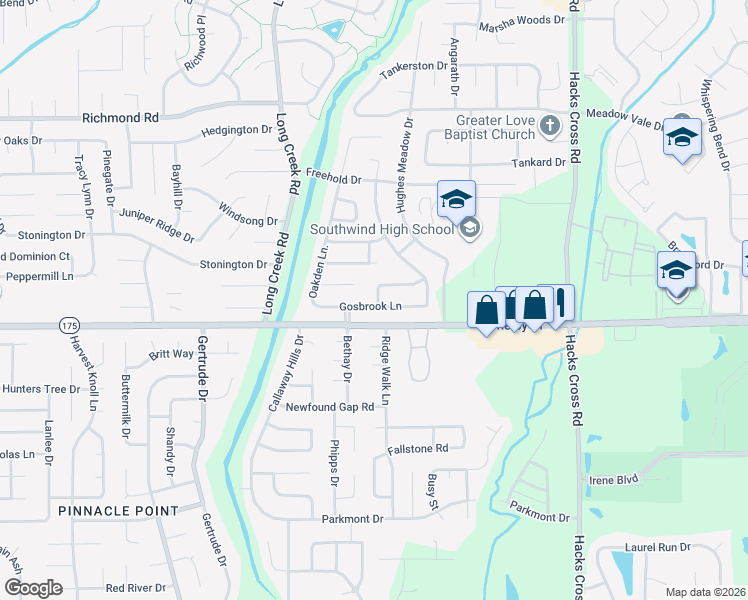map of restaurants, bars, coffee shops, grocery stores, and more near 7740 Walcott Cove in Memphis