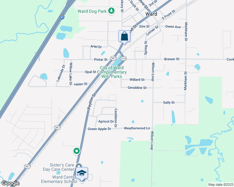 map of restaurants, bars, coffee shops, grocery stores, and more near 51 Castleton Drive in Ward