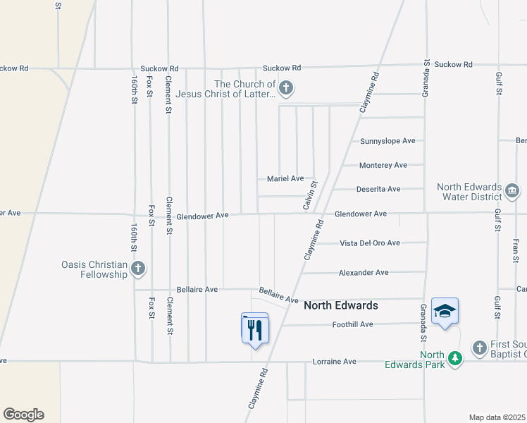map of restaurants, bars, coffee shops, grocery stores, and more near Shotwell Avenue in North Edwards