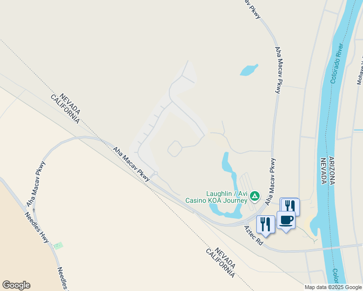 map of restaurants, bars, coffee shops, grocery stores, and more near 1446 Palm Drive in Laughlin