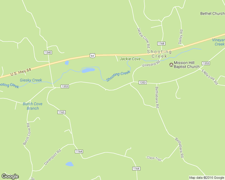 map of restaurants, bars, coffee shops, grocery stores, and more near 3517 Old Highway 64 East in Hayesville