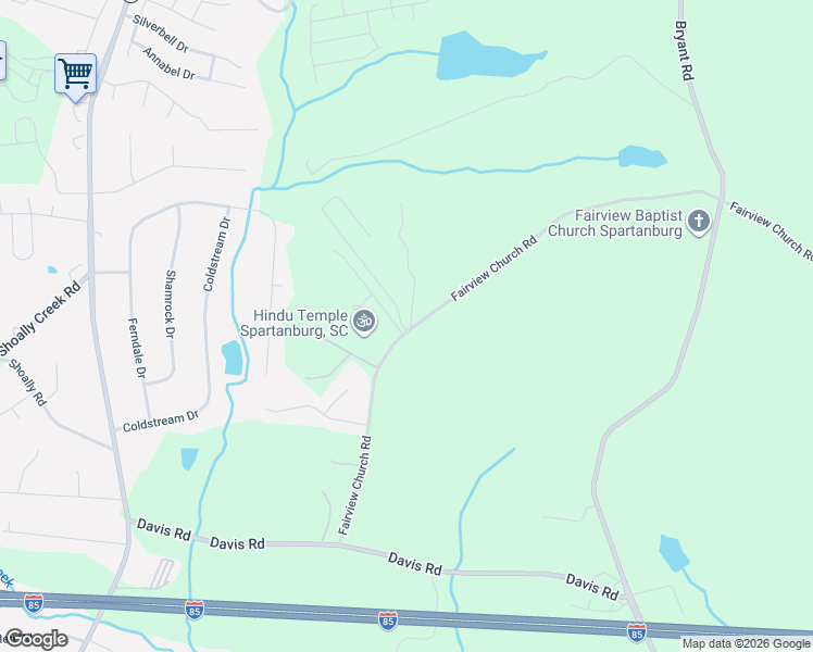 map of restaurants, bars, coffee shops, grocery stores, and more near 109 Shehan Drive in Spartanburg