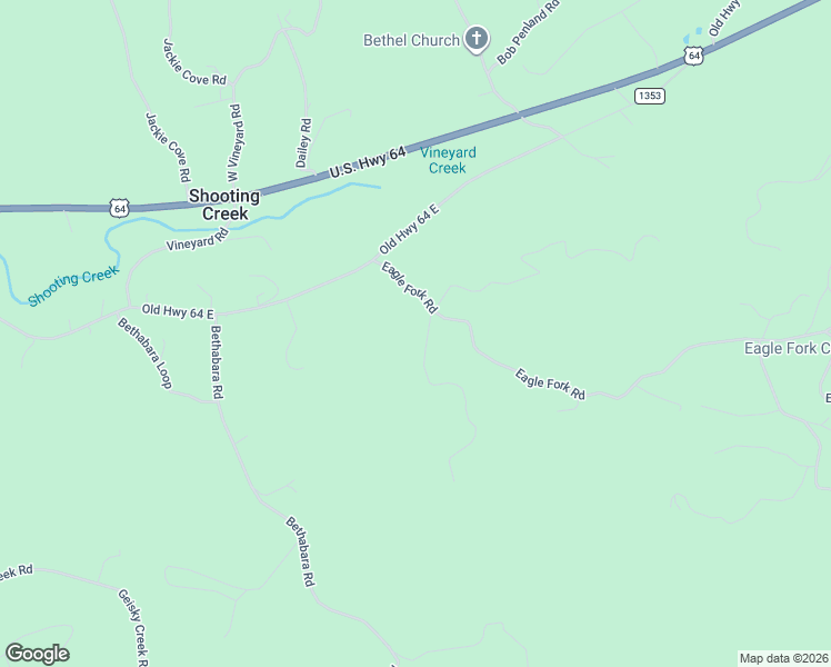 map of restaurants, bars, coffee shops, grocery stores, and more near 186 Eagle Fork Road in Hayesville