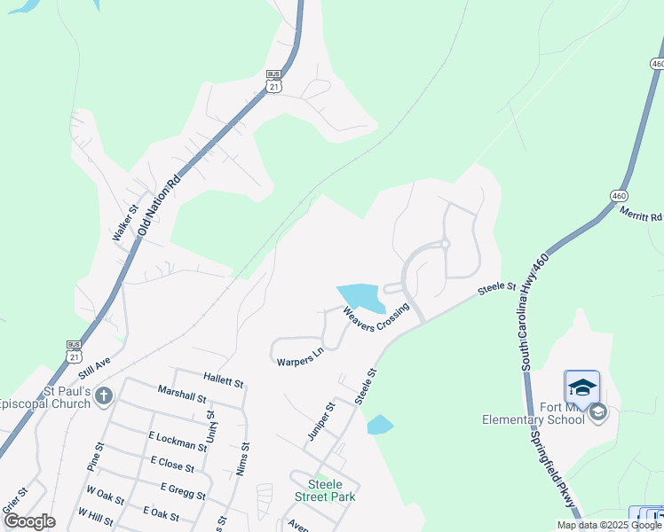 map of restaurants, bars, coffee shops, grocery stores, and more near 204 Polly Collins Court in Fort Mill