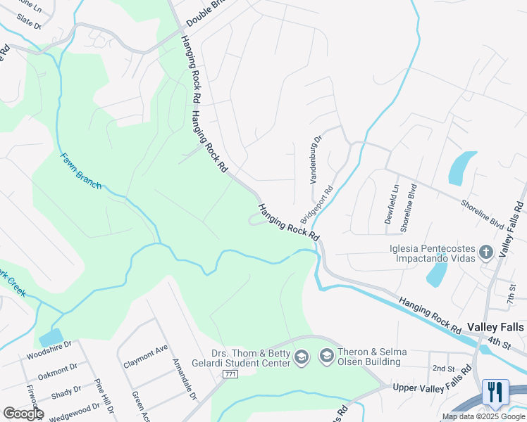 map of restaurants, bars, coffee shops, grocery stores, and more near 501 Hanging Rock Road in Boiling Springs