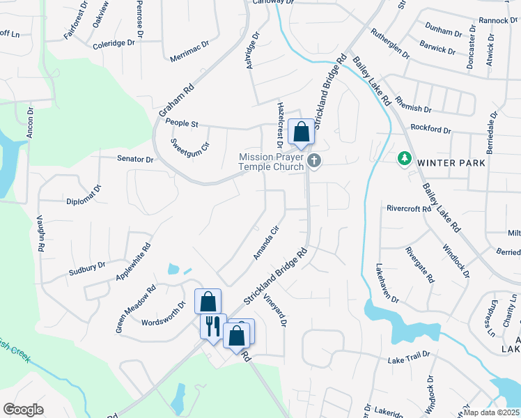 map of restaurants, bars, coffee shops, grocery stores, and more near 2203 Delta Drive in Fayetteville