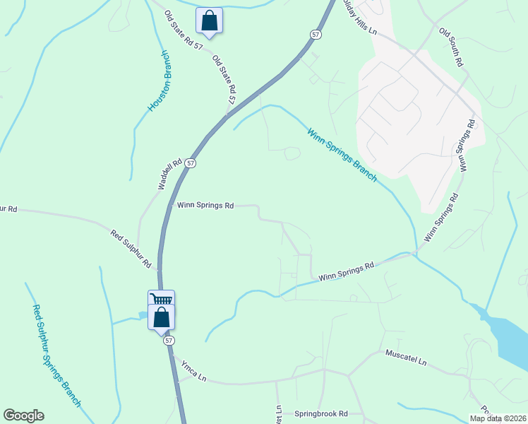 map of restaurants, bars, coffee shops, grocery stores, and more near 1270 Winn Springs Road in Counce