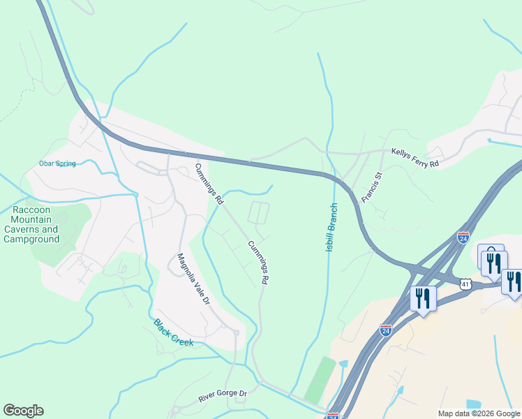 map of restaurants, bars, coffee shops, grocery stores, and more near 4025 Carl Swafford Drive in Chattanooga