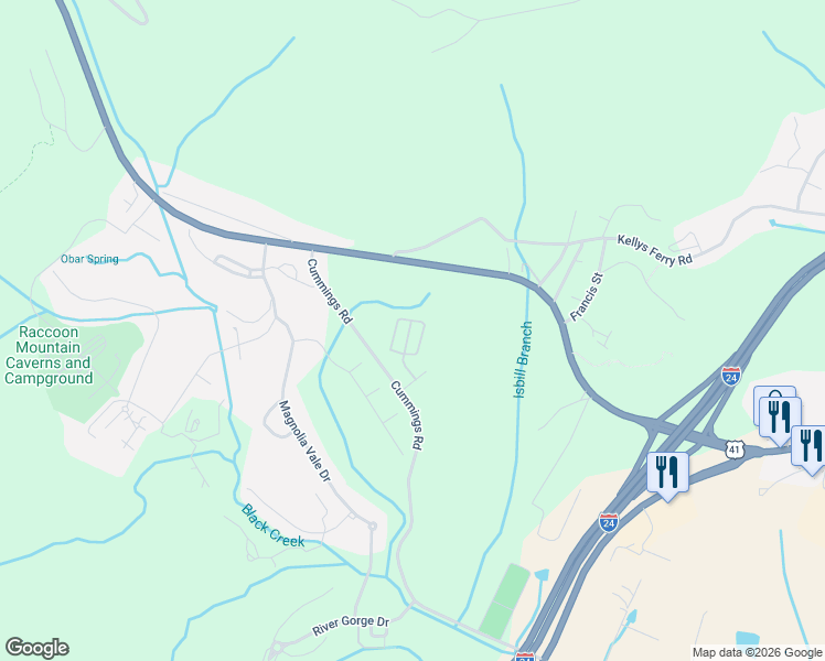 map of restaurants, bars, coffee shops, grocery stores, and more near 4025 Carl Swafford Drive in Chattanooga