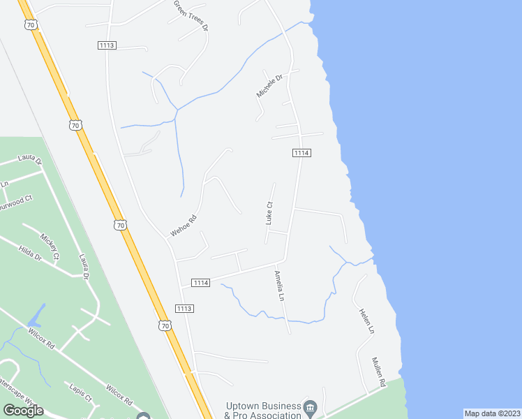 map of restaurants, bars, coffee shops, grocery stores, and more near 123 Luke Court in New Bern