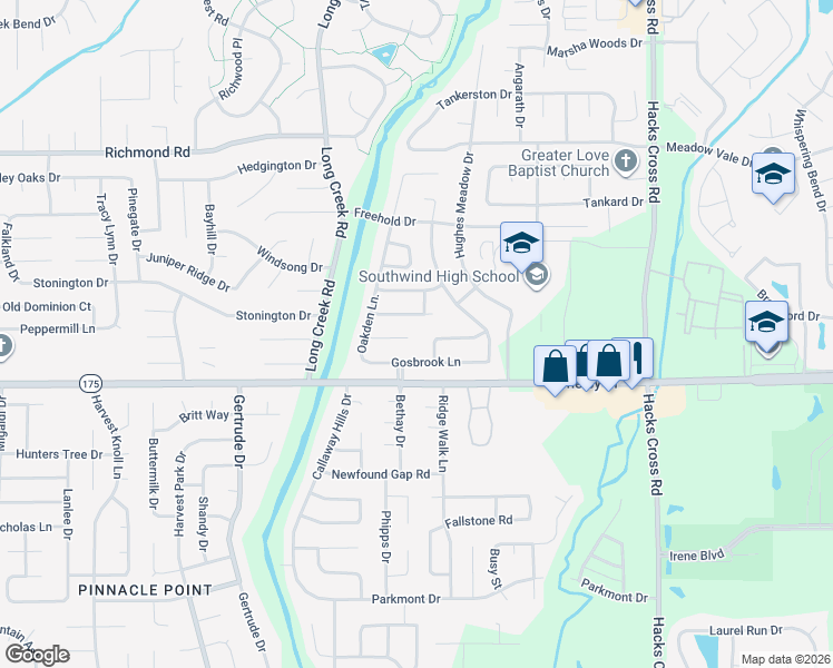 map of restaurants, bars, coffee shops, grocery stores, and more near 7740 Walcott Cove in Memphis