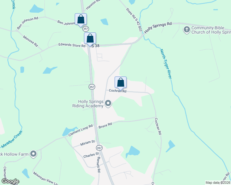map of restaurants, bars, coffee shops, grocery stores, and more near 471 Cochran Road in Inman