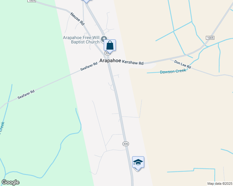 map of restaurants, bars, coffee shops, grocery stores, and more near 8315 North Carolina 306 in Arapahoe