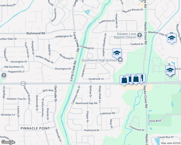 map of restaurants, bars, coffee shops, grocery stores, and more near 7740 Walcott Cove in Memphis