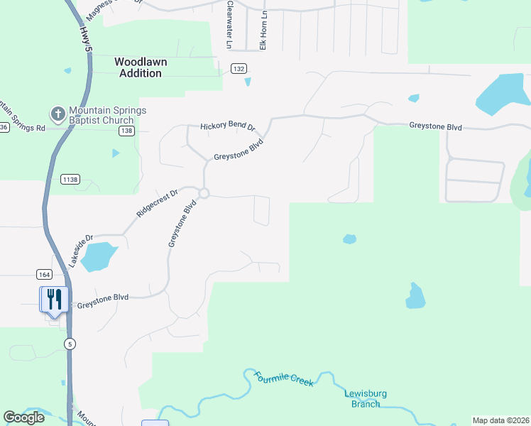 map of restaurants, bars, coffee shops, grocery stores, and more near 121 Ridgecrest Square in Cabot