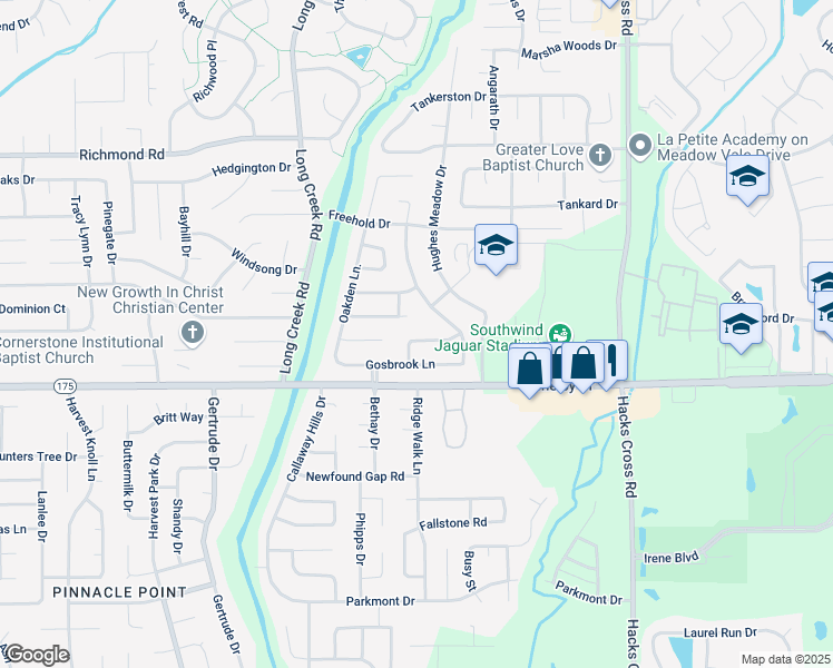 map of restaurants, bars, coffee shops, grocery stores, and more near 7768 Birdwood Drive in Memphis