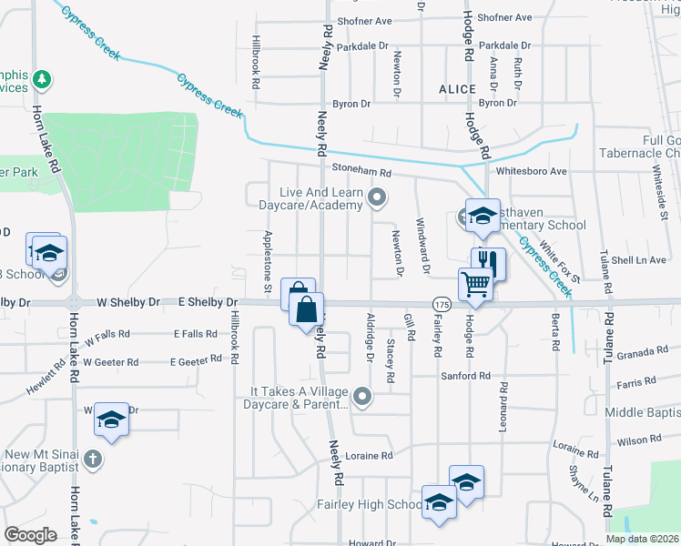 map of restaurants, bars, coffee shops, grocery stores, and more near 4631 Applegate Rd in Memphis
