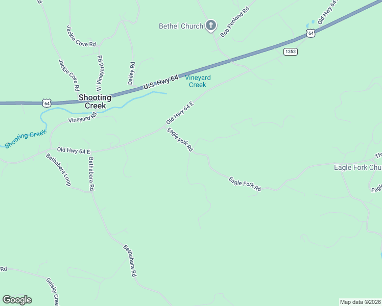 map of restaurants, bars, coffee shops, grocery stores, and more near 186 Eagle Fork Road in Hayesville