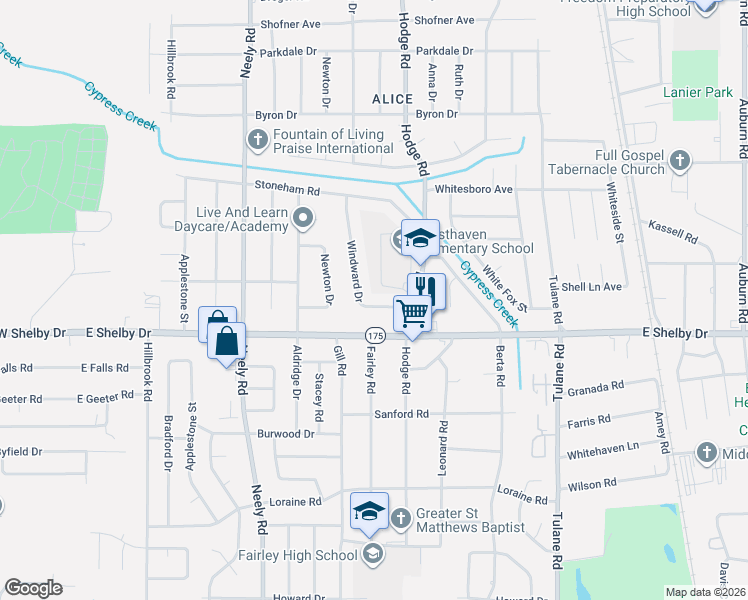 map of restaurants, bars, coffee shops, grocery stores, and more near 4622 Windward Drive in Memphis