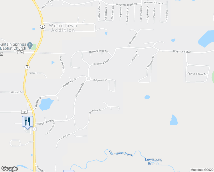 map of restaurants, bars, coffee shops, grocery stores, and more near 106 Ridgecrest Square in Cabot