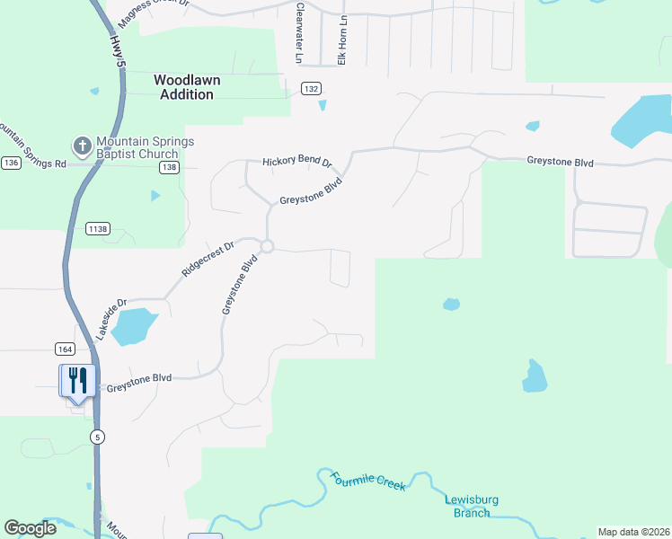 map of restaurants, bars, coffee shops, grocery stores, and more near 105 Ridgecrest Square in Cabot