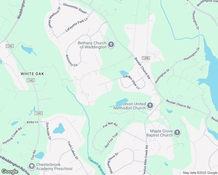 map of restaurants, bars, coffee shops, grocery stores, and more near 4005 Pine Hill Lane in Weddington