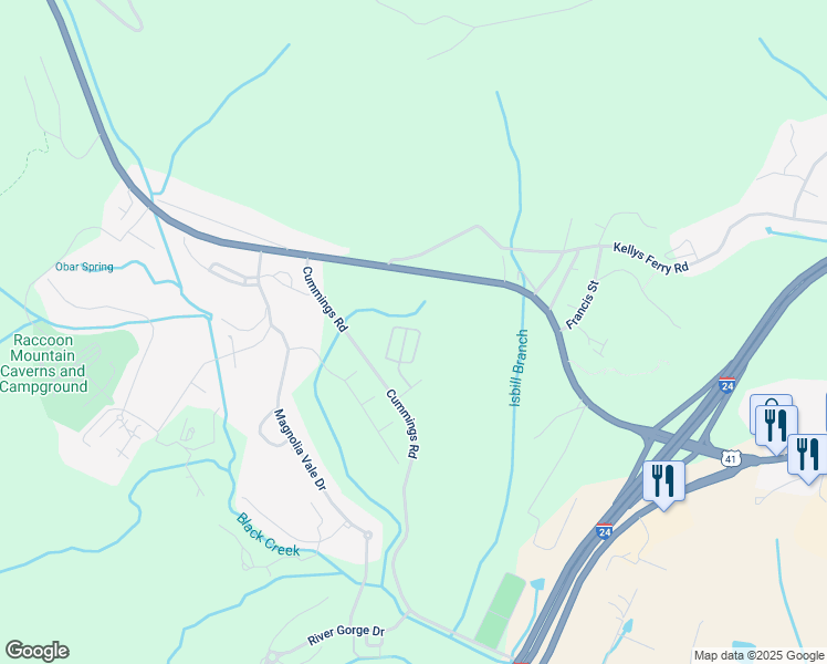 map of restaurants, bars, coffee shops, grocery stores, and more near 4025 Carl Swafford Drive in Chattanooga