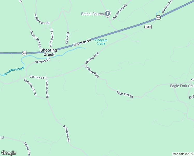 map of restaurants, bars, coffee shops, grocery stores, and more near 186 Eagle Fork Road in Hayesville