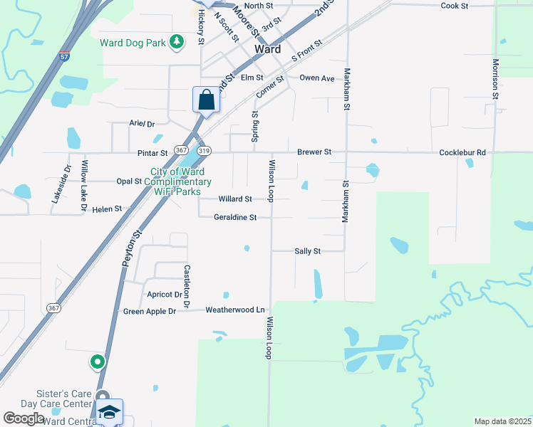 map of restaurants, bars, coffee shops, grocery stores, and more near 2 Geraldine Street in Ward