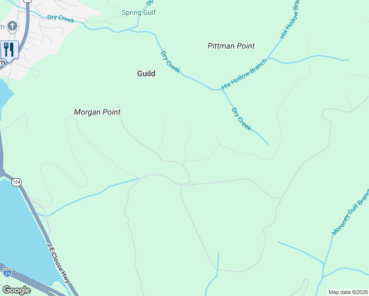map of restaurants, bars, coffee shops, grocery stores, and more near in Guild