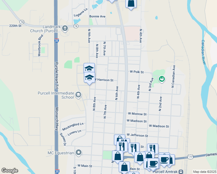 639 West Van Buren Street, Purcell OK Walk Score