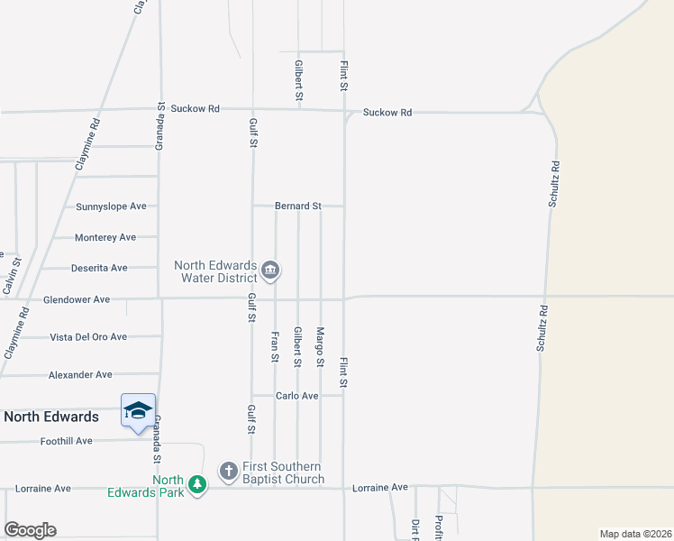 map of restaurants, bars, coffee shops, grocery stores, and more near 13549 Flint Street in North Edwards