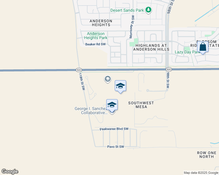 map of restaurants, bars, coffee shops, grocery stores, and more near 10800 Dennis Chaves Blvd in Albuquerque