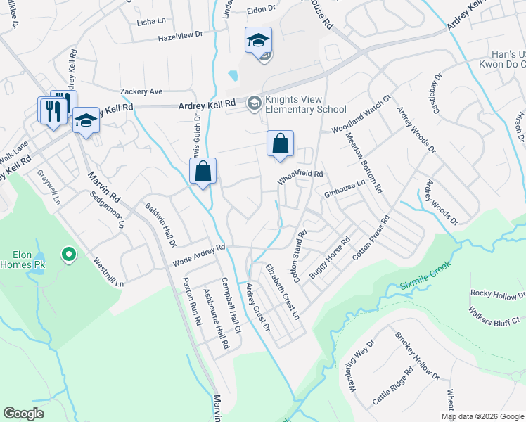 map of restaurants, bars, coffee shops, grocery stores, and more near in Charlotte