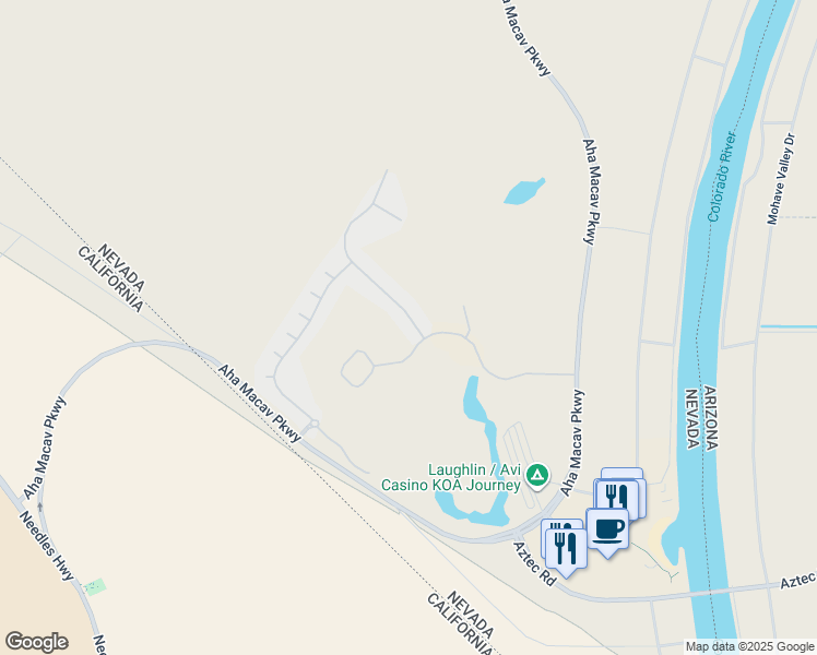 map of restaurants, bars, coffee shops, grocery stores, and more near 1214 Country Club Drive in Laughlin