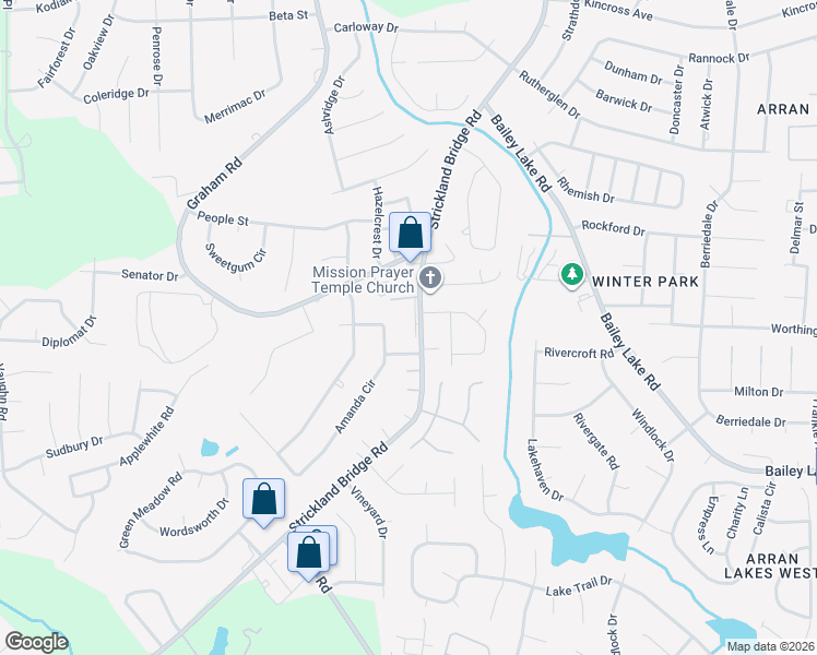 map of restaurants, bars, coffee shops, grocery stores, and more near 3334 Raintree Drive in Fayetteville