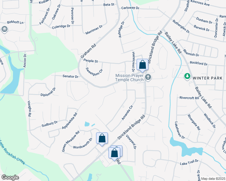 map of restaurants, bars, coffee shops, grocery stores, and more near 6502 Sprucewood Road in Fayetteville