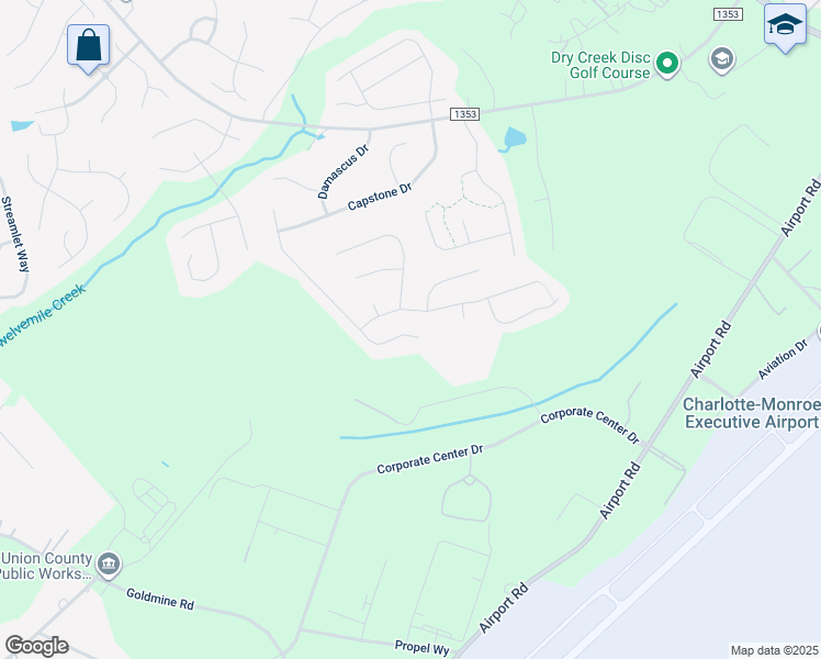 map of restaurants, bars, coffee shops, grocery stores, and more near 2106 Genesis Drive in Monroe