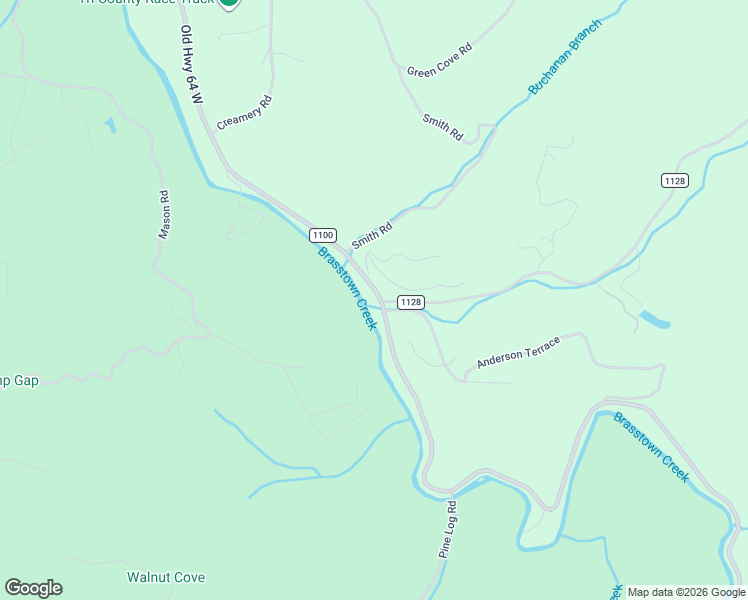 map of restaurants, bars, coffee shops, grocery stores, and more near 9521 Old Highway 64 West in Brasstown