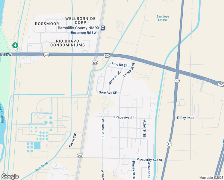 map of restaurants, bars, coffee shops, grocery stores, and more near 4020 Glenn Drive Southeast in Albuquerque