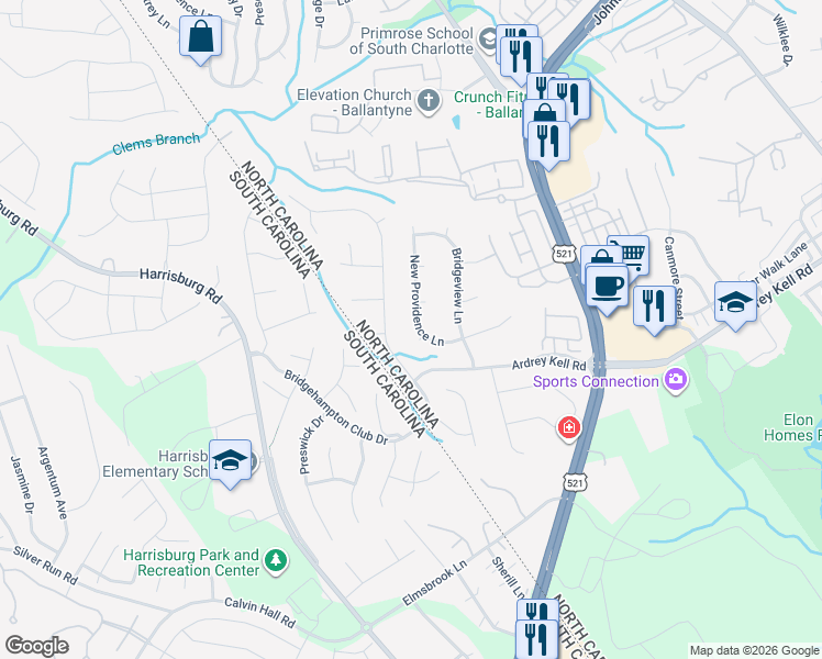 map of restaurants, bars, coffee shops, grocery stores, and more near in Charlotte