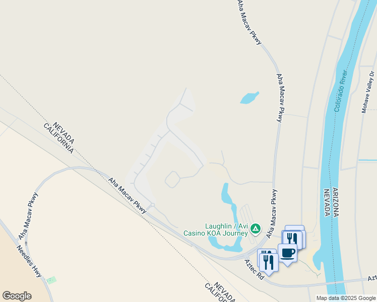 map of restaurants, bars, coffee shops, grocery stores, and more near 1214 Country Club Drive in Laughlin