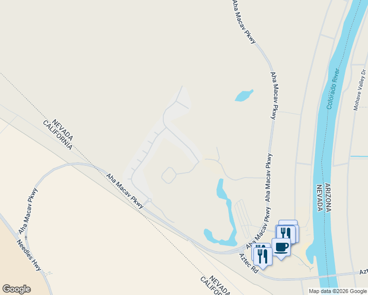 map of restaurants, bars, coffee shops, grocery stores, and more near 1214 Country Club Drive in Laughlin