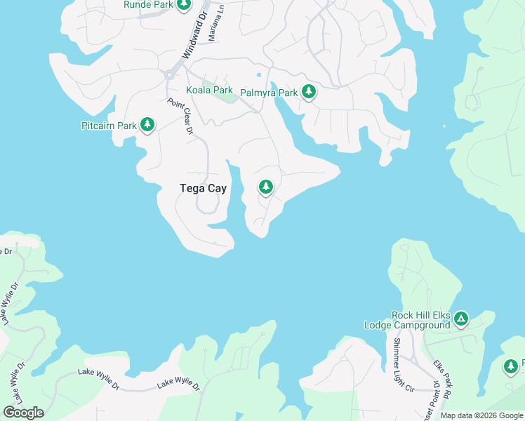 map of restaurants, bars, coffee shops, grocery stores, and more near 2071 Marquesas Avenue in Tega Cay