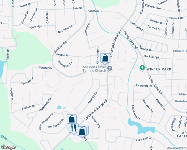 map of restaurants, bars, coffee shops, grocery stores, and more near 2195 Delta Drive in Fayetteville