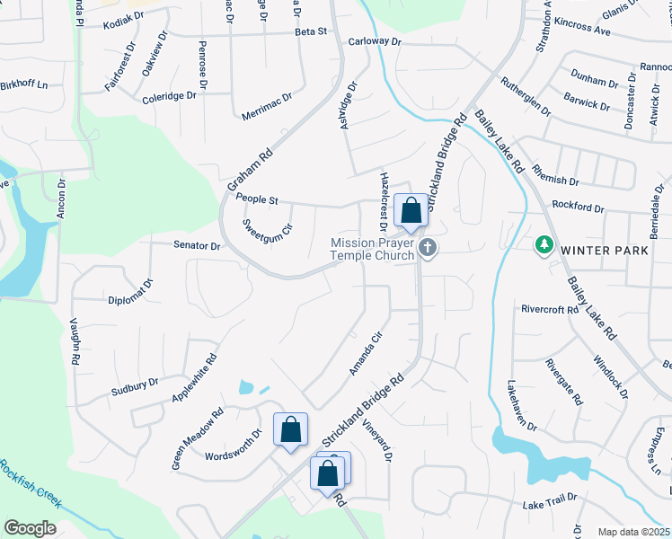 map of restaurants, bars, coffee shops, grocery stores, and more near 2618 Graham Road in Fayetteville