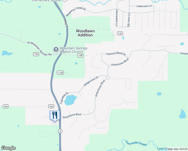 map of restaurants, bars, coffee shops, grocery stores, and more near 12 Ridgecrest Court in Cabot