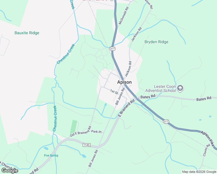 map of restaurants, bars, coffee shops, grocery stores, and more near 11209 1st St in Apison