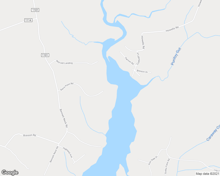 map of restaurants, bars, coffee shops, grocery stores, and more near 454 Baird Point Road in Grantsboro